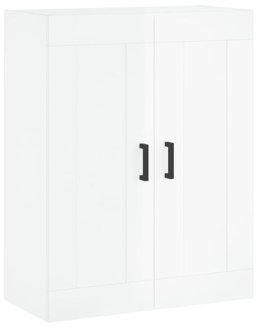 Загрузите изображение в средство просмотра галереи, Dulap înalt, alb extralucios, 69,5x34x180 cm, lemn compozit
