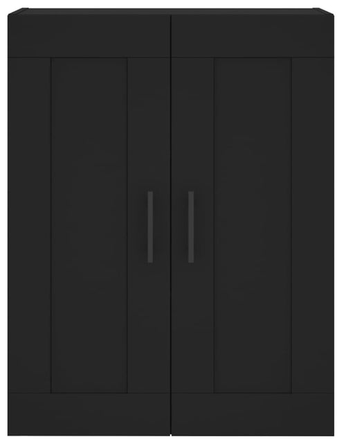 Загрузите изображение в средство просмотра галереи, Dulap înalt, negru, 69,5x34x180 cm, lemn compozit
