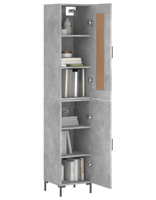 Загрузите изображение в средство просмотра галереи, Dulap înalt, gri beton, 34,5x34x180 cm, lemn prelucrat
