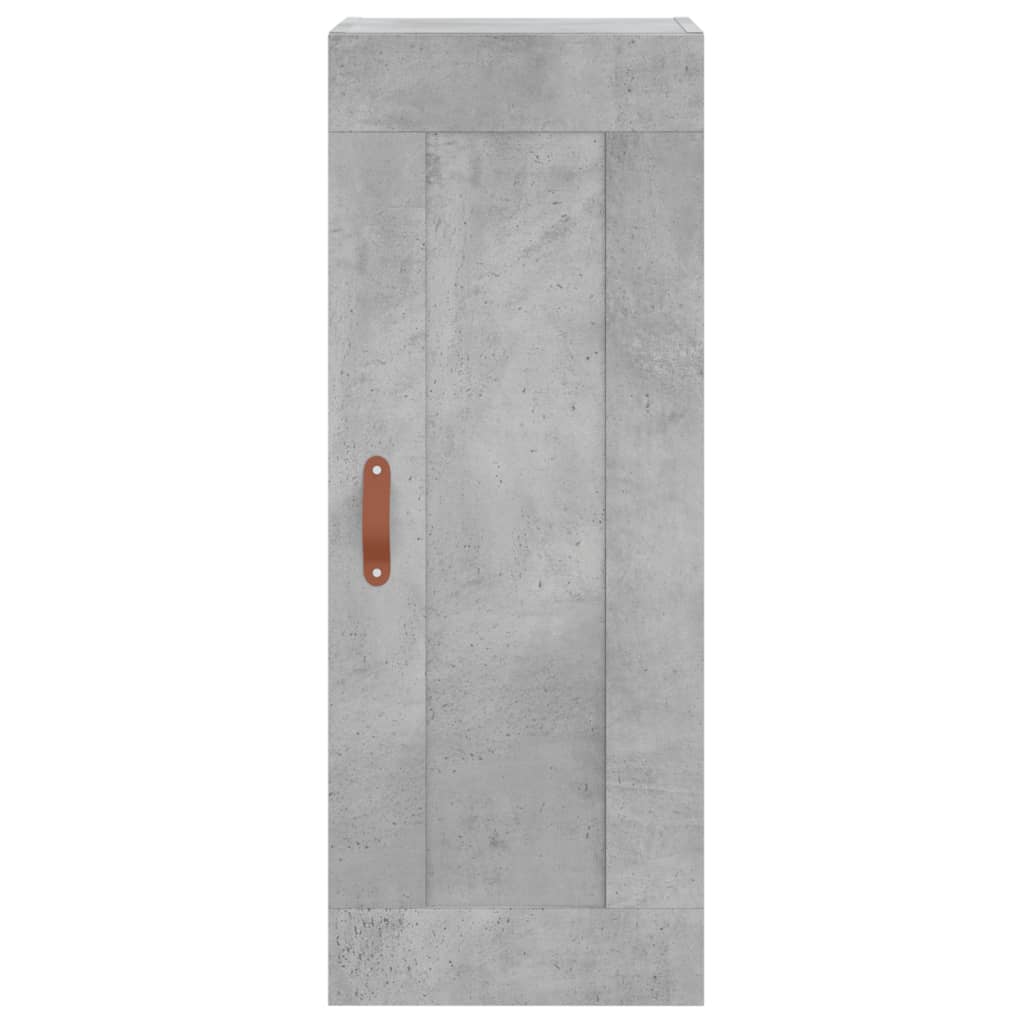 Dulap înalt, gri beton, 34,5x34x180 cm, lemn prelucrat