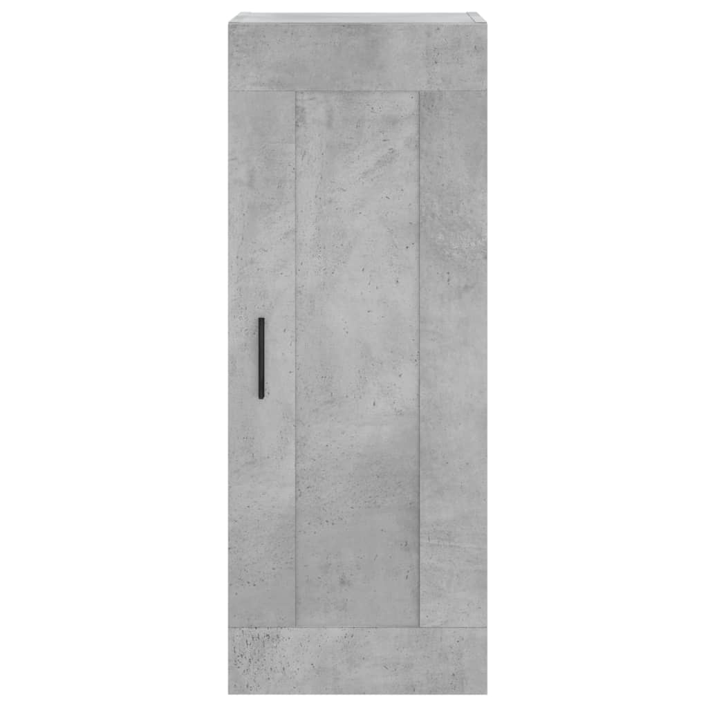 Dulap înalt, gri beton, 34,5x34x180 cm, lemn prelucrat