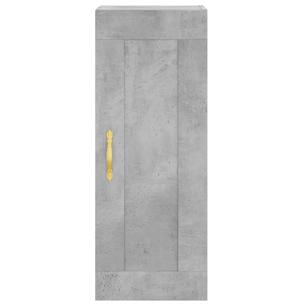 Dulap înalt, gri beton, 34,5x34x180 cm, lemn prelucrat