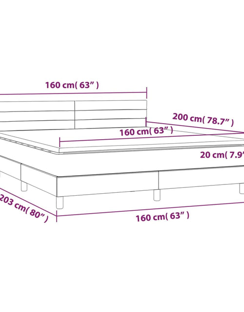 Încărcați imaginea în vizualizatorul Galerie, Pat box spring cu saltea, gri închis, 160x200 cm, catifea
