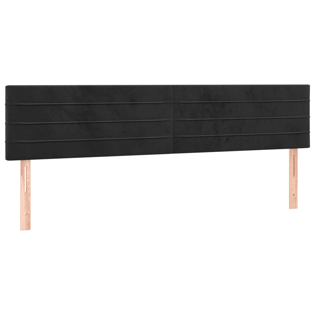 Pat box spring cu saltea, negru, 160x200 cm, catifea