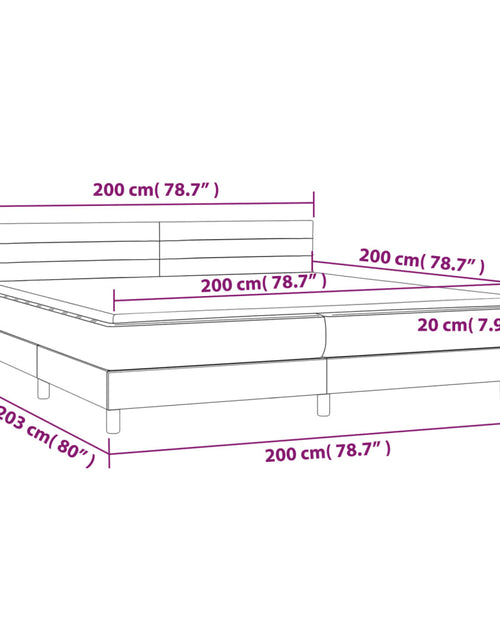 Загрузите изображение в средство просмотра галереи, Pat box spring cu saltea, albastru închis, 200x200 cm, catifea
