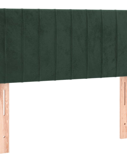 Загрузите изображение в средство просмотра галереи, Pat box spring cu saltea, verde închis, 90x190 cm, catifea
