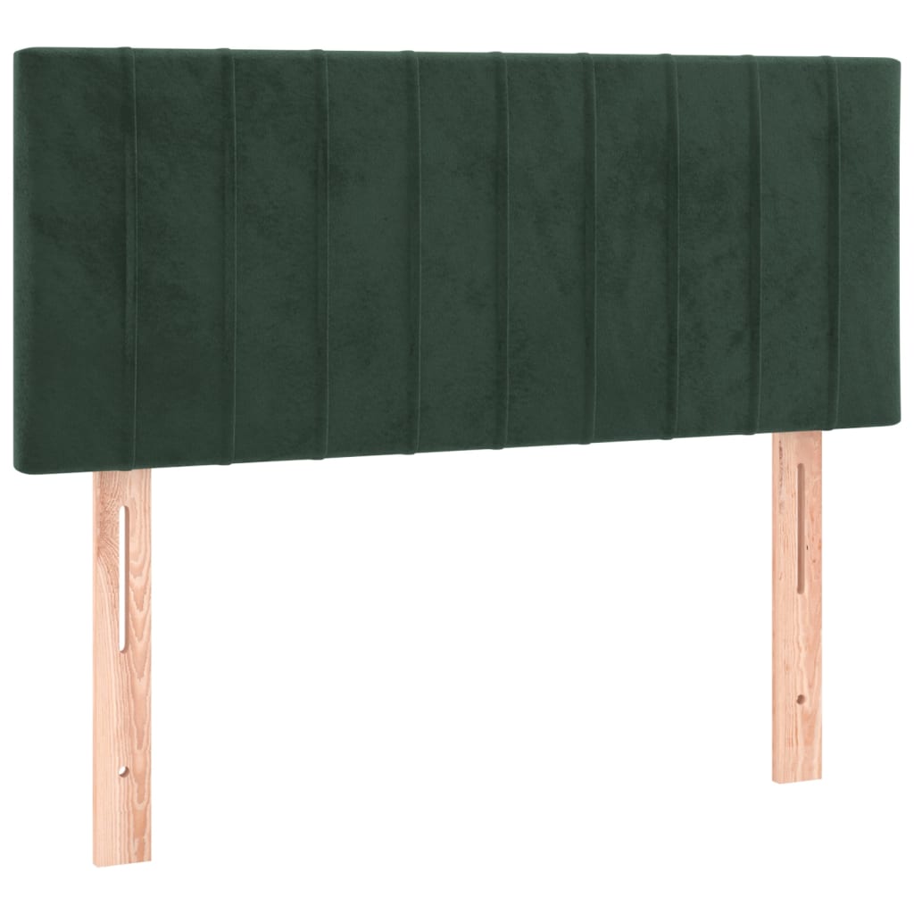 Pat box spring cu saltea, verde închis, 90x190 cm, catifea
