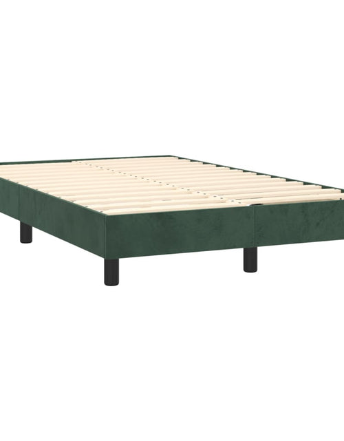 Загрузите изображение в средство просмотра галереи, Pat box spring cu saltea, verde închis, 120x200 cm, catifea
