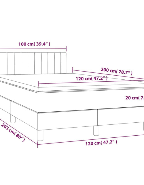 Загрузите изображение в средство просмотра галереи, Pat box spring cu saltea, verde închis, 120x200 cm, catifea
