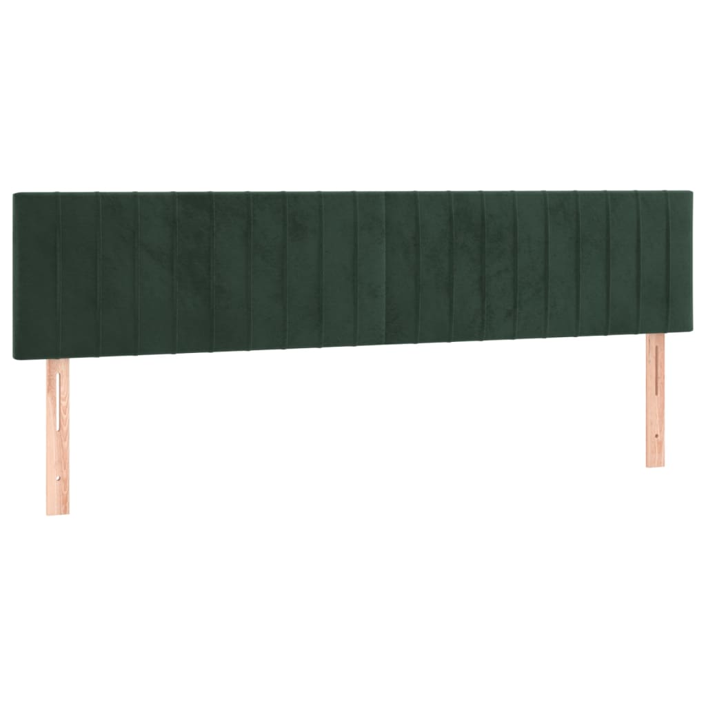 Pat box spring cu saltea, verde închis, 160x200 cm, catifea