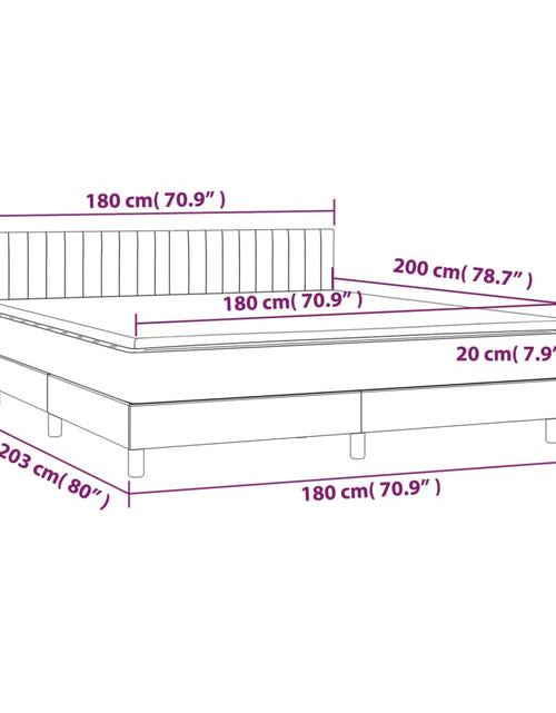 Încărcați imaginea în vizualizatorul Galerie, Pat box spring cu saltea, gri închis, 180x200 cm, catifea
