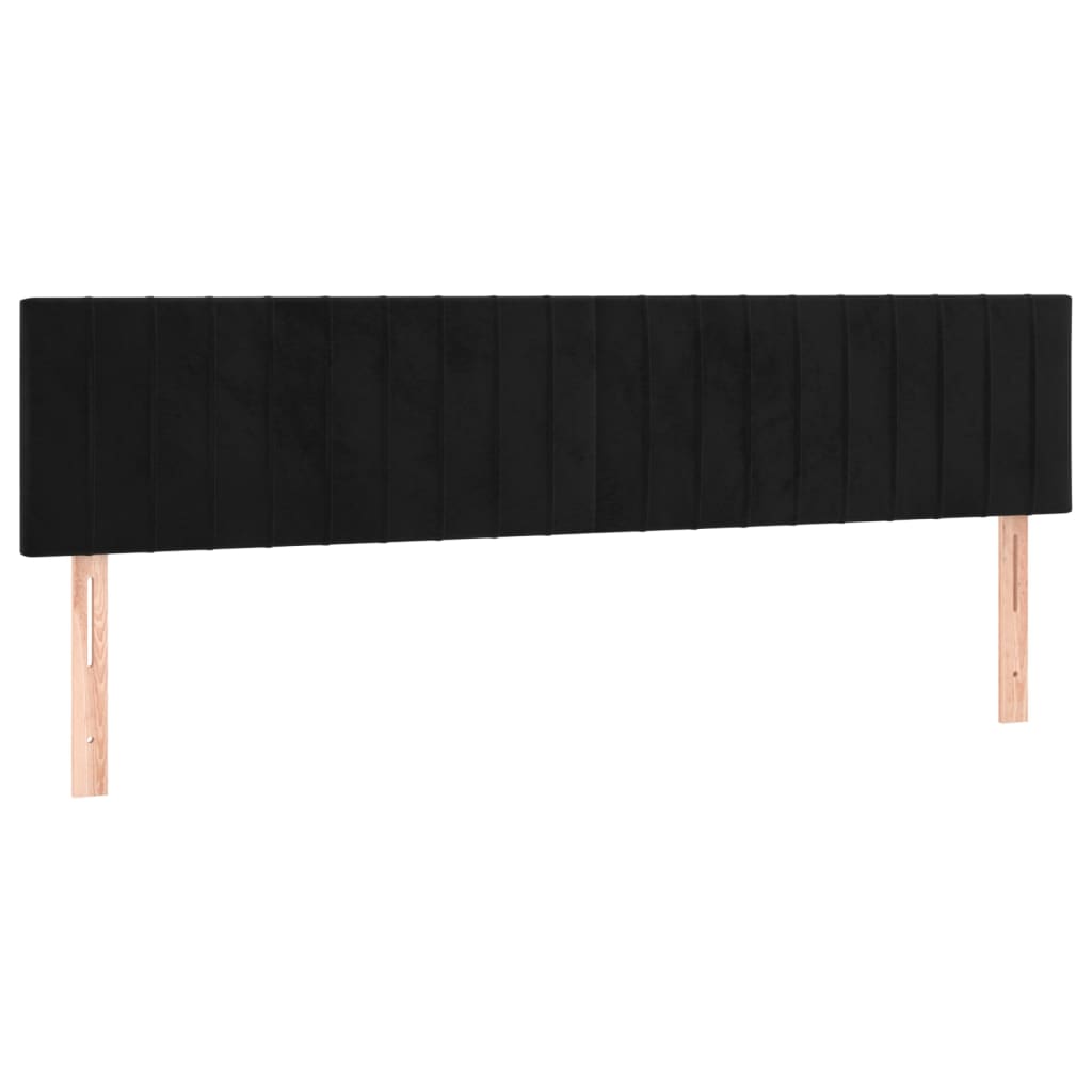 Pat box spring cu saltea, negru, 180x200 cm, catifea