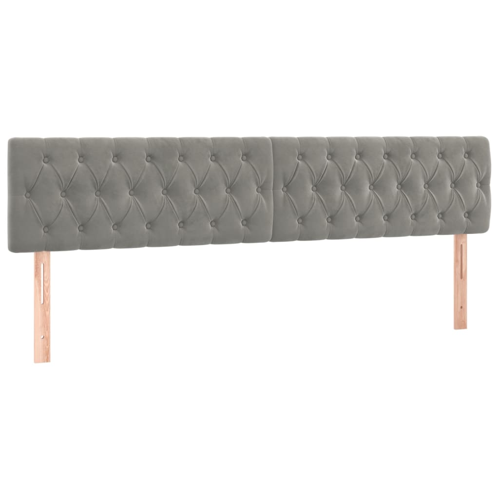 Pat box spring cu saltea, gri deschis, 180x200 cm, catifea