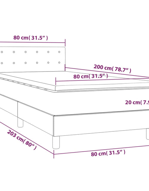 Загрузите изображение в средство просмотра галереи, Pat box spring cu saltea, negru, 80x200 cm, catifea
