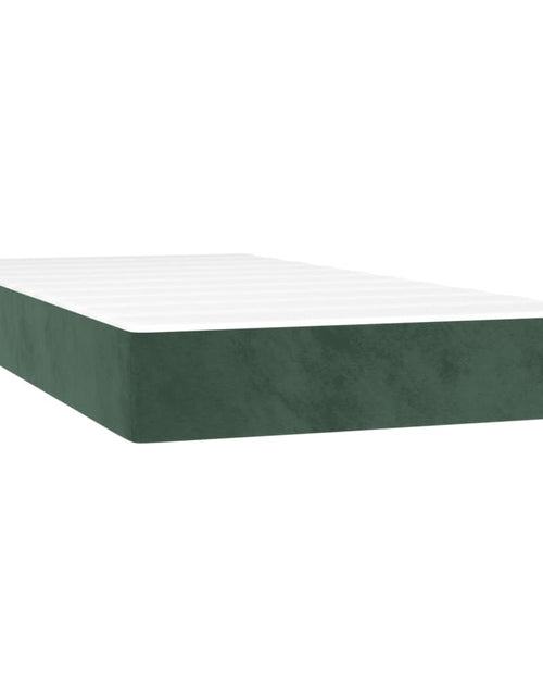 Загрузите изображение в средство просмотра галереи, Pat box spring cu saltea, verde închis, 80x200 cm, catifea
