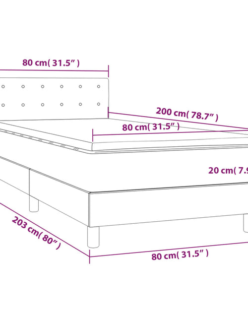 Încărcați imaginea în vizualizatorul Galerie, Pat box spring cu saltea, verde închis, 80x200 cm, catifea
