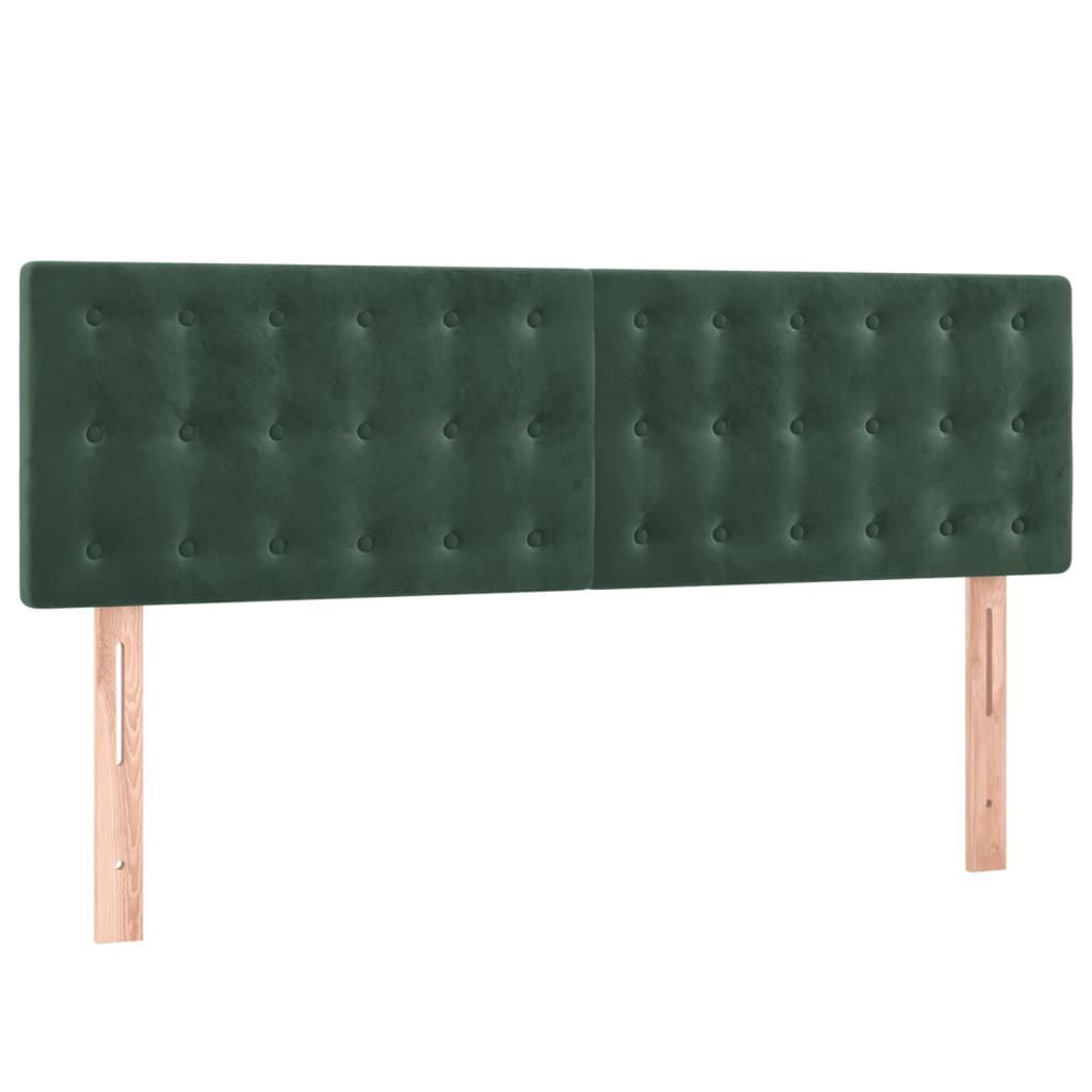 Pat box spring cu saltea, verde închis, 140x200 cm, catifea