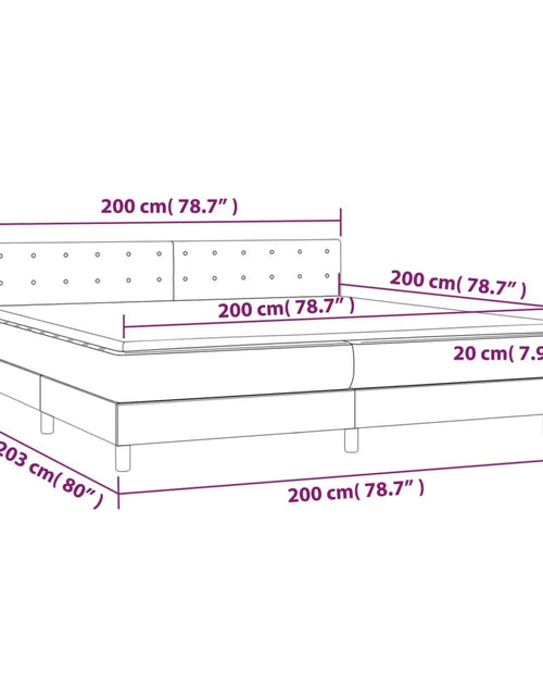 Загрузите изображение в средство просмотра галереи, Pat box spring cu saltea, negru, 200x200 cm, catifea
