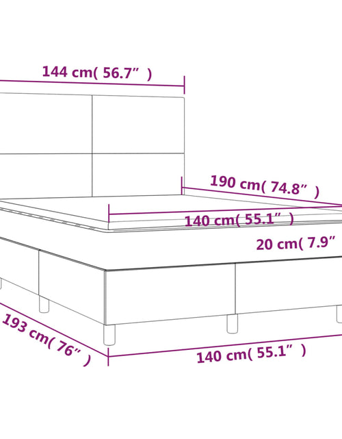 Загрузите изображение в средство просмотра галереи, Pat box spring cu saltea, gri închis, 140x190 cm, textil
