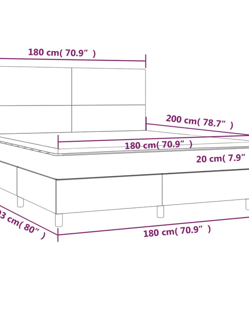 Загрузите изображение в средство просмотра галереи, Pat box spring cu saltea, gri închis, 180x200 cm, textil
