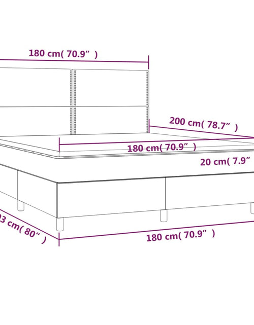 Загрузите изображение в средство просмотра галереи, Pat box spring cu saltea, negru, 180x200 cm, catifea
