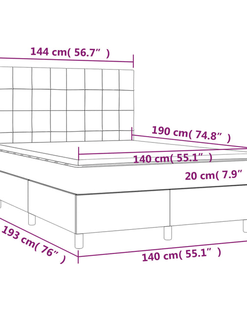 Загрузите изображение в средство просмотра галереи, Pat box spring cu saltea, negru, 140x190 cm, textil
