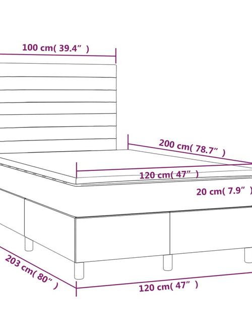 Загрузите изображение в средство просмотра галереи, Pat box spring cu saltea, maro închis, 120x200 cm, textil
