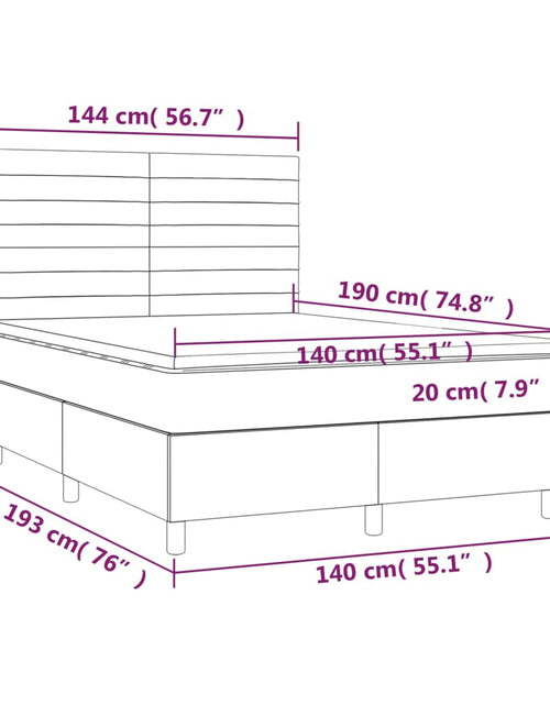 Încărcați imaginea în vizualizatorul Galerie, Pat box spring cu saltea, crem, 140x200 cm, textil
