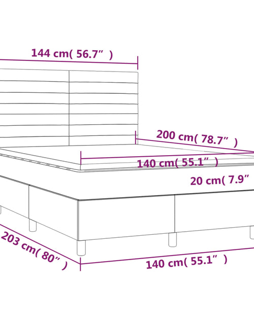 Încărcați imaginea în vizualizatorul Galerie, Pat box spring cu saltea, gri închis, 140x200 cm, textil
