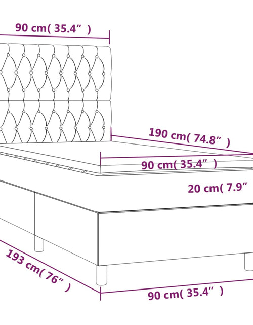 Загрузите изображение в средство просмотра галереи, Pat box spring cu saltea, gri închis, 90x190 cm, textil
