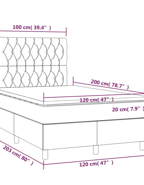 Загрузите изображение в средство просмотра галереи, Pat box spring cu saltea, albastru, 120x200 cm, textil
