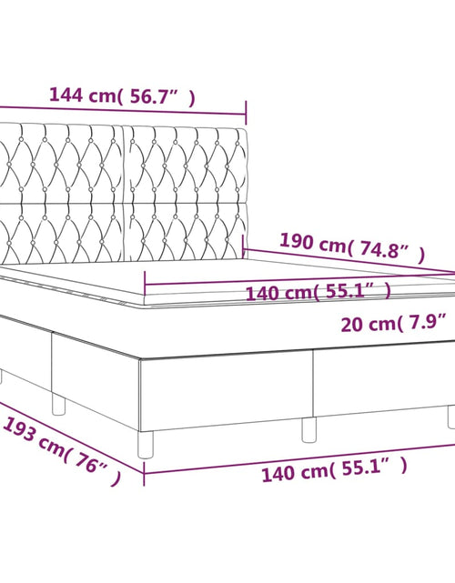 Загрузите изображение в средство просмотра галереи, Pat box spring cu saltea, maro închis, 140x200 cm, textil
