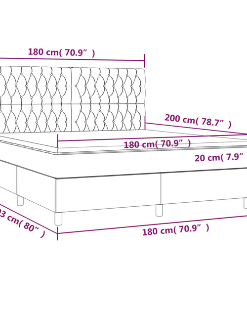 Загрузите изображение в средство просмотра галереи, Pat box spring cu saltea, gri închis, 180x200 cm, textil
