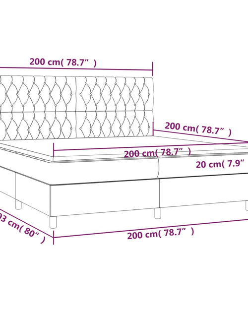 Încărcați imaginea în vizualizatorul Galerie, Pat box spring cu saltea, gri închis, 200x200 cm, textil
