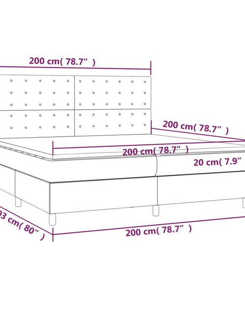 Încărcați imaginea în vizualizatorul Galerie, Pat box spring cu saltea, gri închis, 200x200 cm, textil
