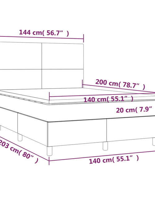 Загрузите изображение в средство просмотра галереи, Pat box spring cu saltea, gri închis, 140x200 cm, textil
