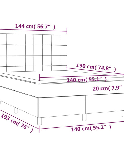 Загрузите изображение в средство просмотра галереи, Pat box spring cu saltea, gri închis, 140x190 cm, textil
