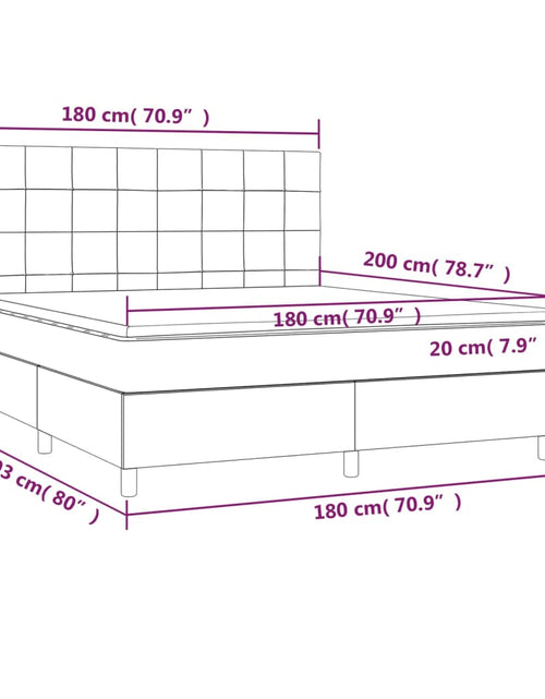 Загрузите изображение в средство просмотра галереи, Pat box spring cu saltea, gri închis, 180x200 cm, textil
