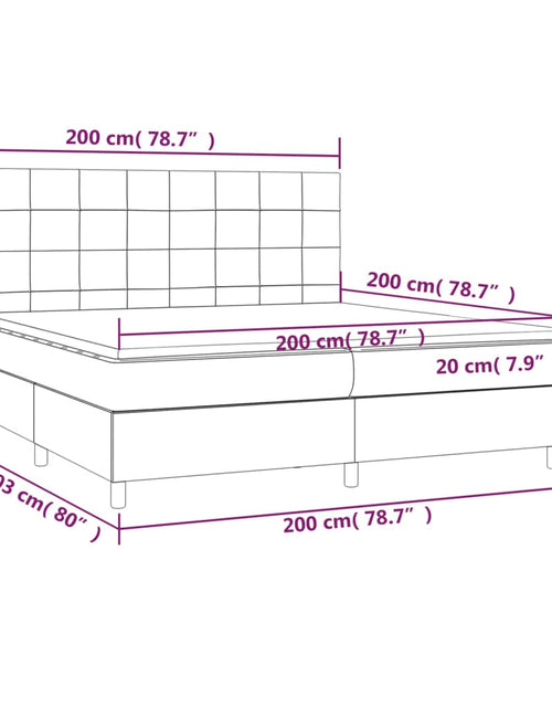 Încărcați imaginea în vizualizatorul Galerie, Pat box spring cu saltea, gri închis, 200x200 cm, textil
