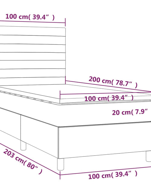 Загрузите изображение в средство просмотра галереи, Pat box spring cu saltea, albastru, 100x200 cm, textil
