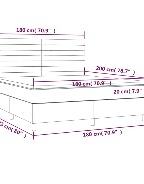 Загрузите изображение в средство просмотра галереи, Pat box spring cu saltea, negru, 180x200 cm, catifea
