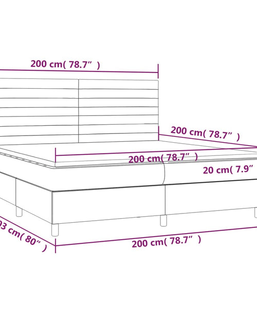 Загрузите изображение в средство просмотра галереи, Pat box spring cu saltea, gri deschis, 200x200 cm, textil
