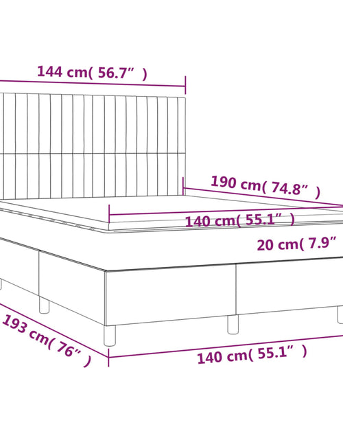 Загрузите изображение в средство просмотра галереи, Pat box spring cu saltea, gri închis, 140x190 cm, textil
