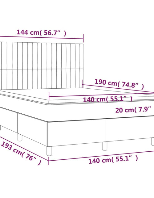 Загрузите изображение в средство просмотра галереи, Pat box spring cu saltea, maro închis, 140x200 cm, textil
