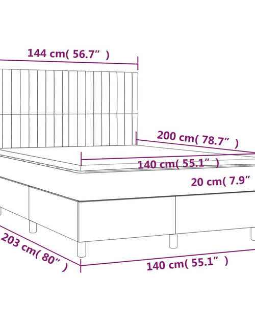 Încărcați imaginea în vizualizatorul Galerie, Pat box spring cu saltea, gri închis, 140x200 cm, textil
