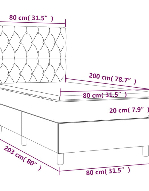 Загрузите изображение в средство просмотра галереи, Pat box spring cu saltea, gri taupe, 80x200 cm, textil
