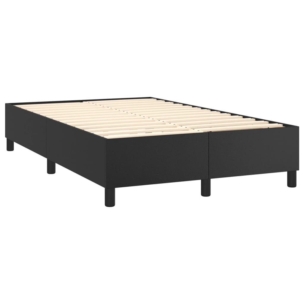 Pat box spring cu saltea, negru, 120x200 cm, piele ecologică