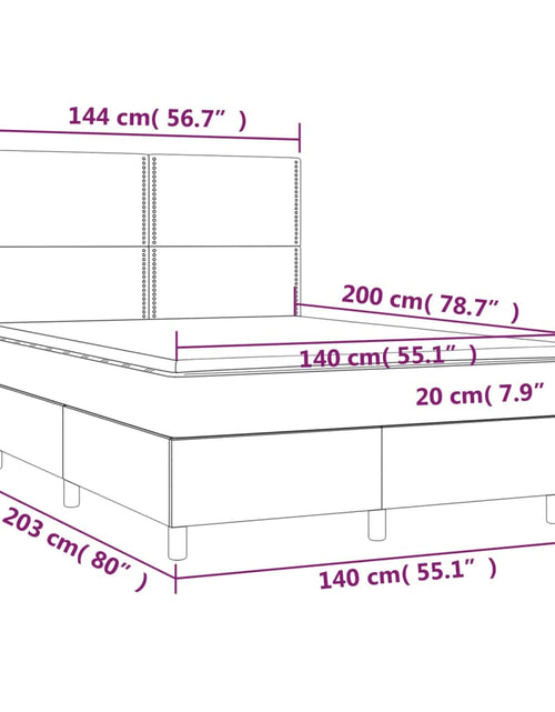 Загрузите изображение в средство просмотра галереи, Pat box spring cu saltea, alb, 140x200 cm, piele ecologică
