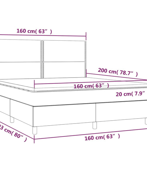 Загрузите изображение в средство просмотра галереи, Pat box spring cu saltea, alb, 160x200 cm, piele ecologică
