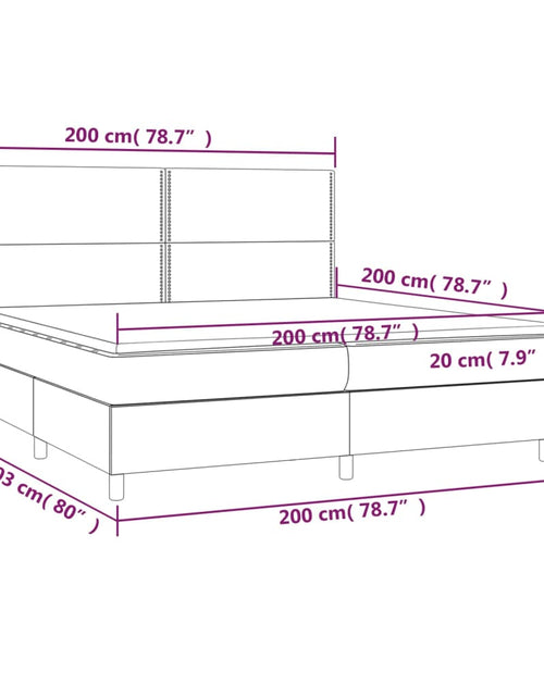 Загрузите изображение в средство просмотра галереи, Pat box spring cu saltea, gri, 200x200 cm, piele ecologică
